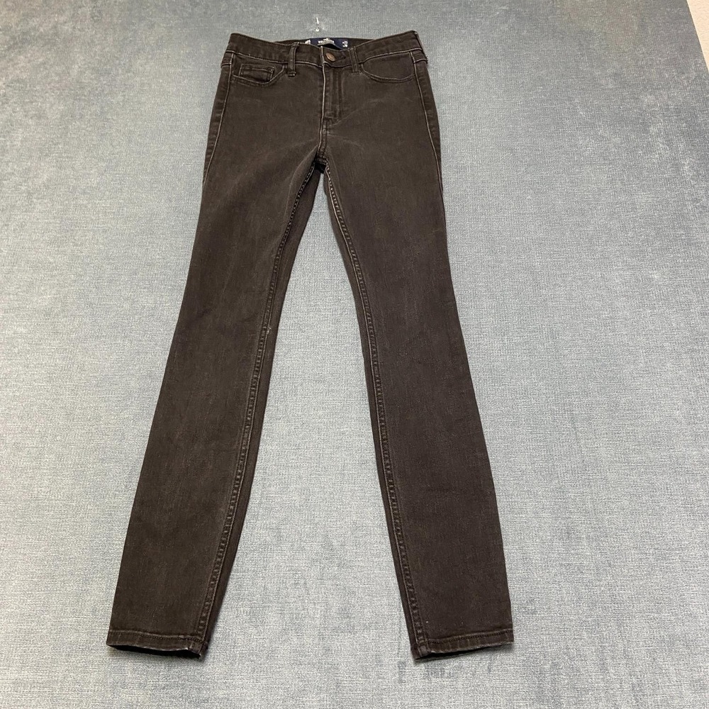 Hollister Jeans Womens 00S 23x28 Black Classic Stretch High Rise Super Skinny